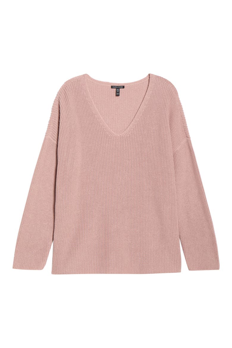 V NECK SWEATER, Alternate, color, OPAL
