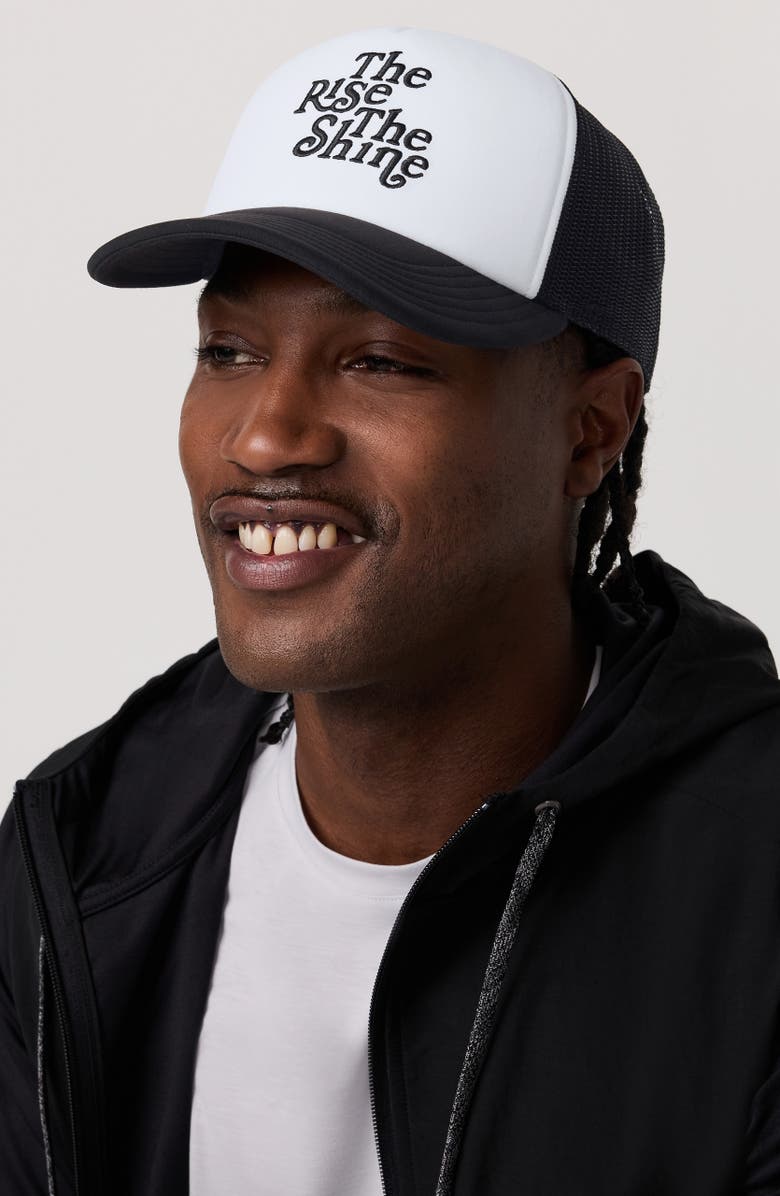 Vuori The Rise the Shine Snapback Trucker Hat, Alternate, color, Black