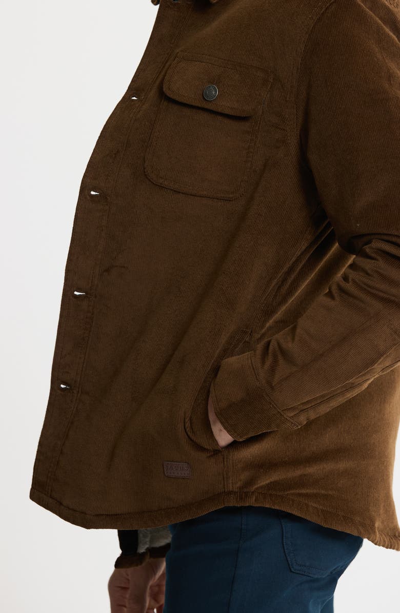 JACHS Stretch Cotton Corduroy Faux Shearling Lined Jacket, Alternate, color, Dark Khaki