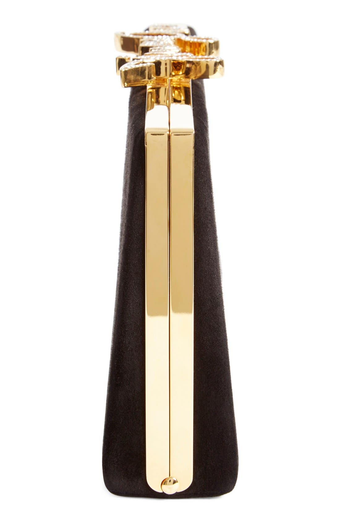 Jimmy Choo 'Celeste' Logo Clasp Suede Clutch, Alternate, color, 