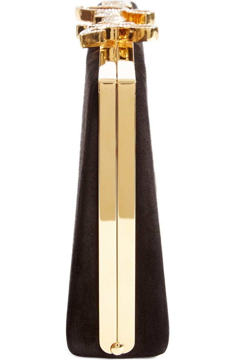 Jimmy Choo 'Celeste' Logo Clasp Suede Clutch, Alternate, color,