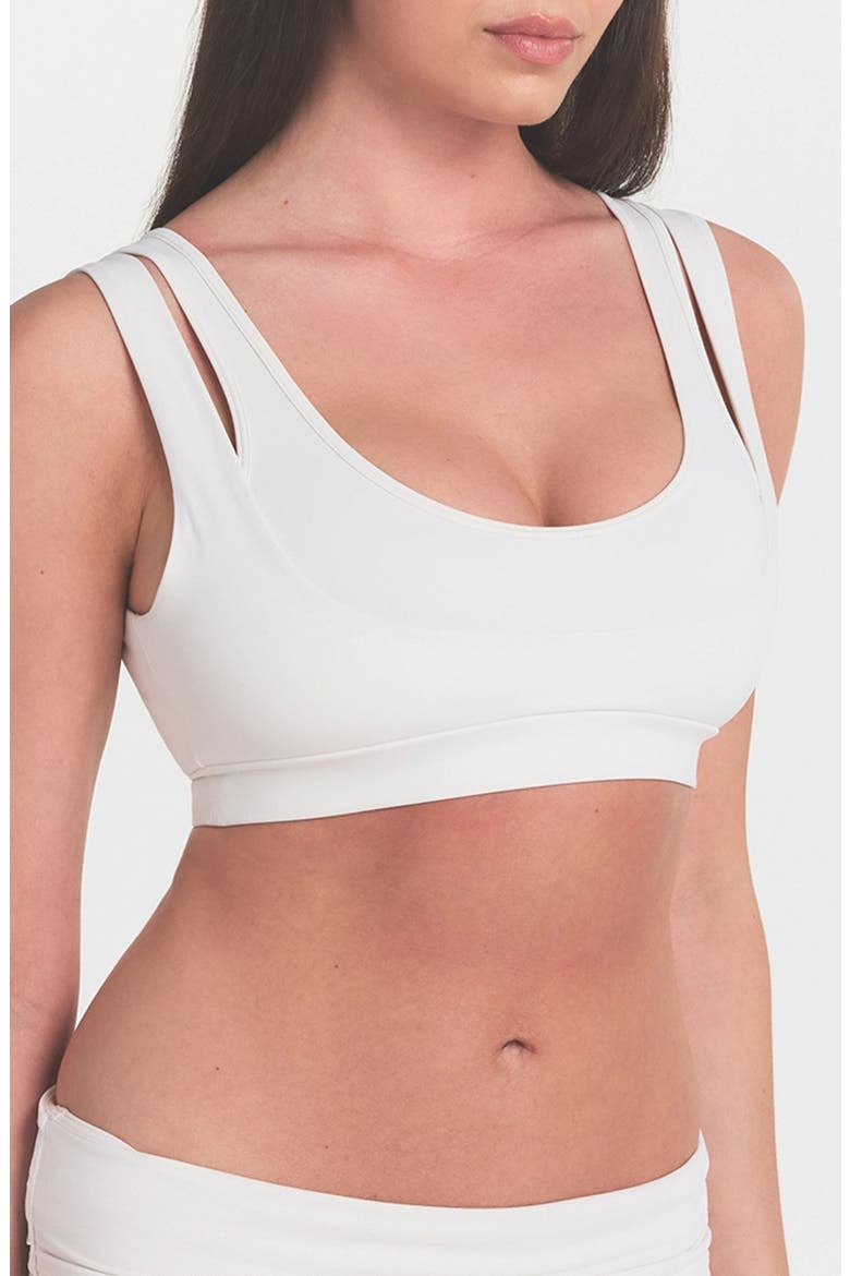 Matte Double Strap Scoop Bra, Main, color, NSKM ACTV IVORY