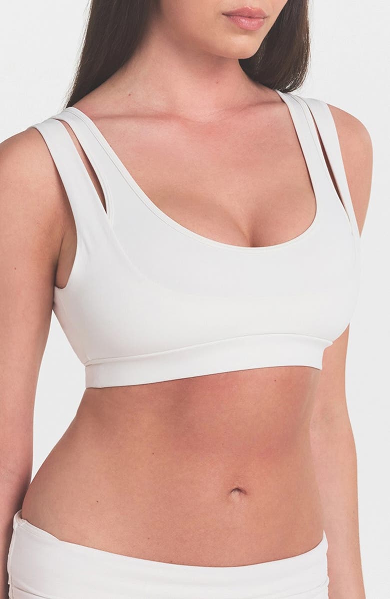 NikeSKIMS Matte Double Strap Scoop Bra, Main, color, Nskm Actv Ivory