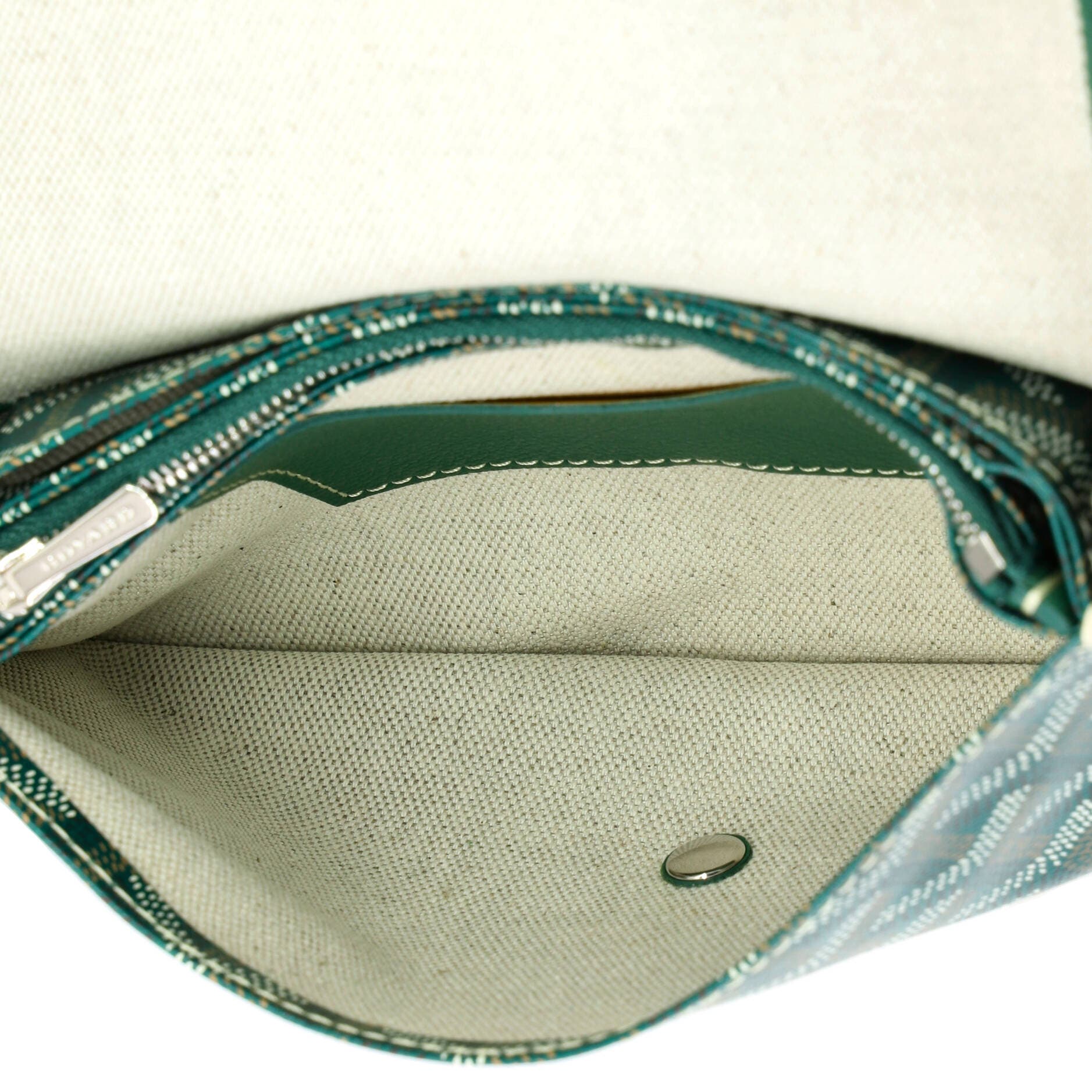 Pre-Owned Goyard Plumet Clutch Wallet Coated Canvas, Alternate, color, Green