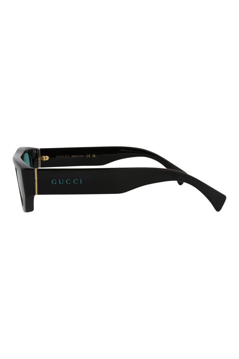 53mm Rectangular Sunglasses, Alternate, color, BLACK BLACK GREEN