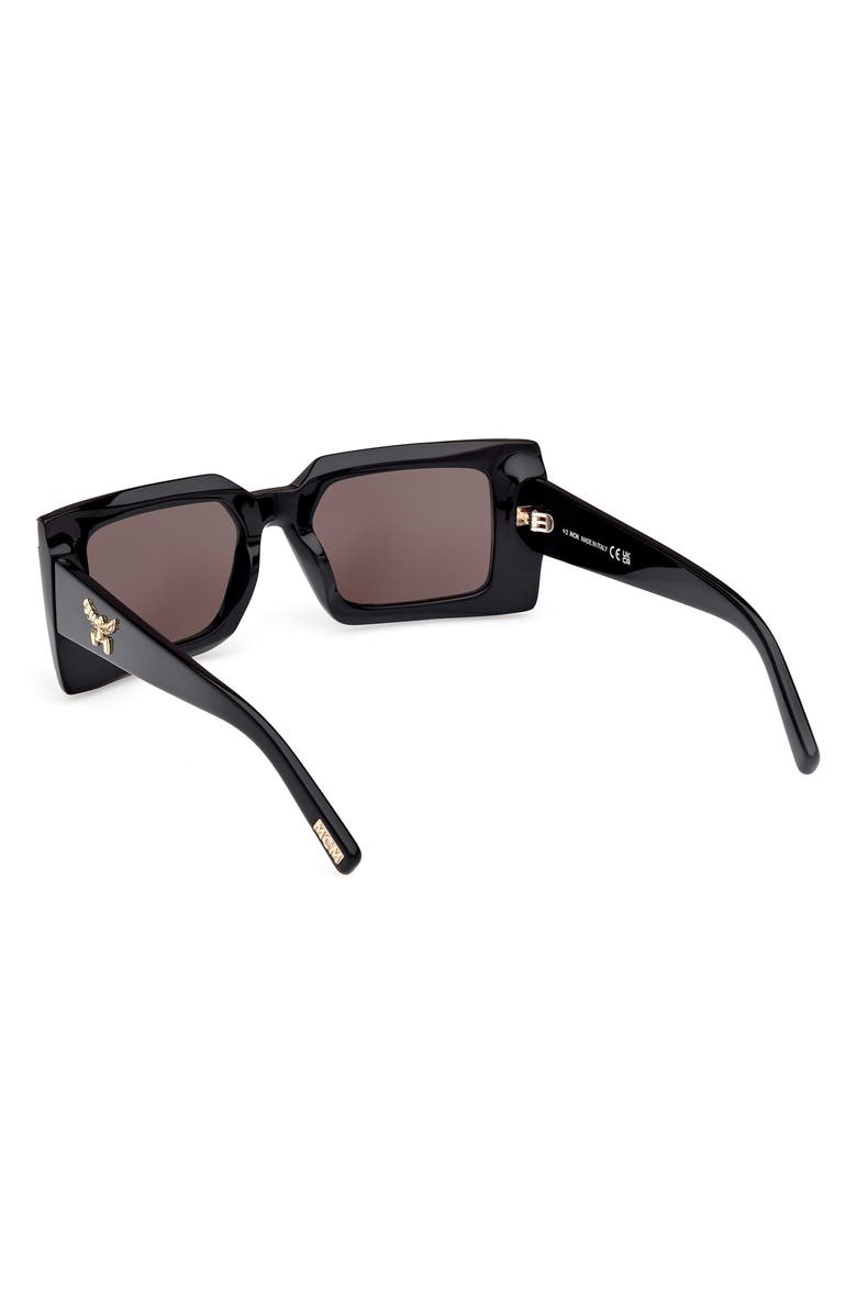 MCM 52mm Rectangular Sunglasses, Alternate, color, Shiny Black / Smoke