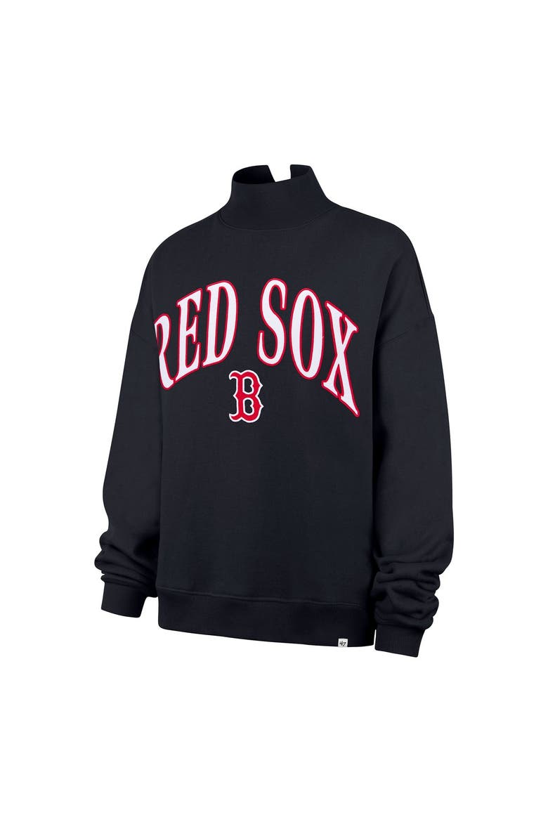Women's '47 Navy Boston Red Sox Oversized Vantage Mock Neck Sweatshirt, Alternate, color, Navy