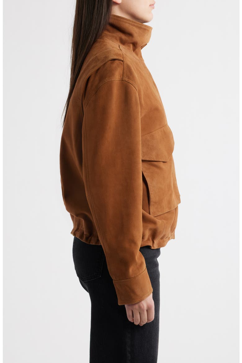 Suede Bubble Jacket, Alternate, color, COGNAC