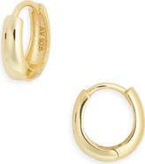 ARGENTO VIVO 18K Gold Plated Sterling Silver Huggie Hoop Earrings