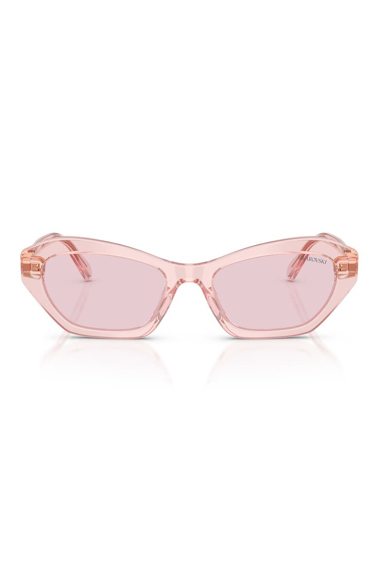 54mm Cat Eye Sunglasses, Main, color, TRANSPARENT PINK / PINK