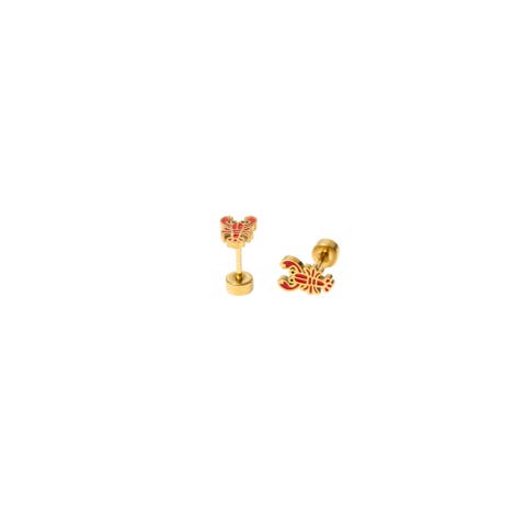 Lobster Hypoallergenic Flatback Stud Earrings
