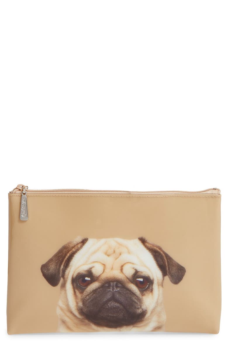 Catseye London Large Pug Zip Pouch, Main, color,