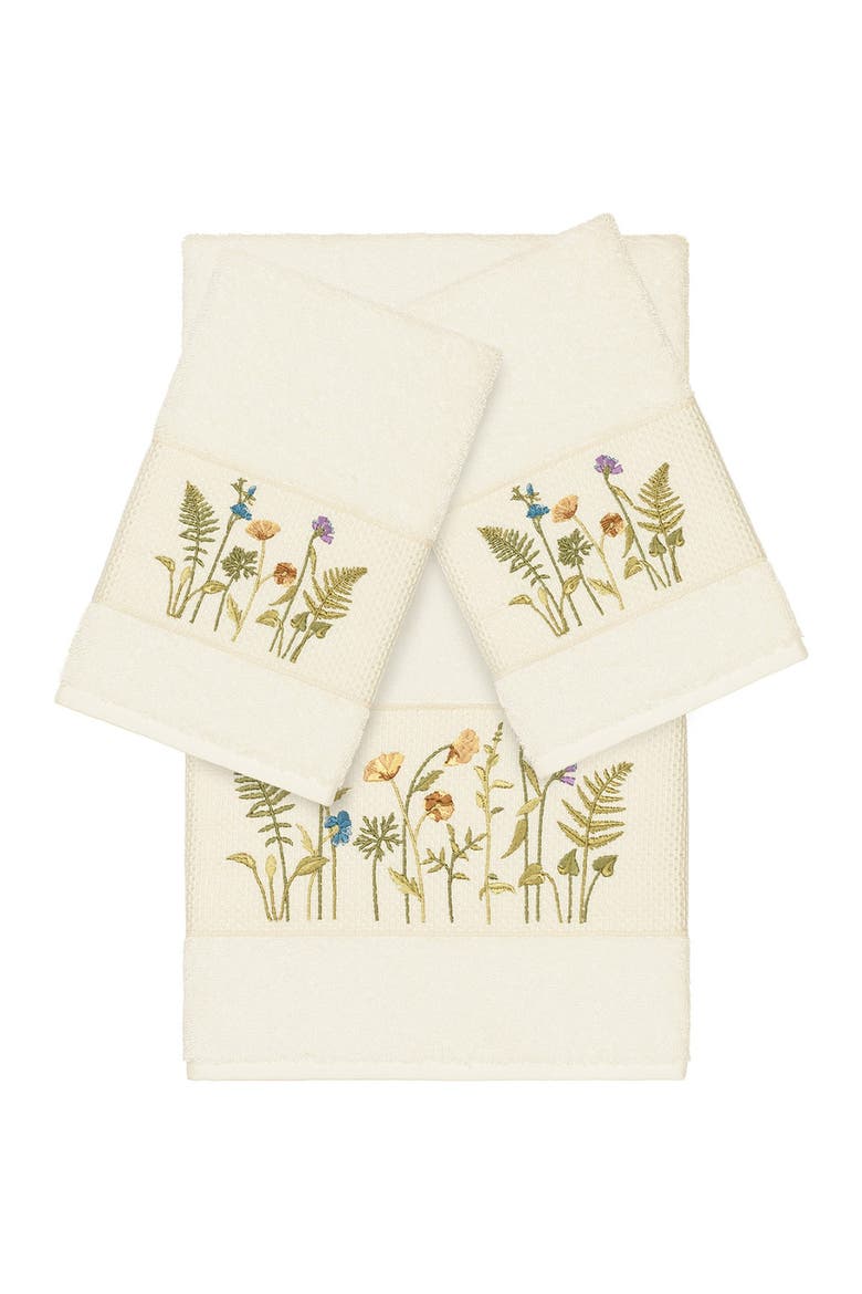 Serenity 3-Piece Embellished Towel Set - Cream, Main, color, CREAM