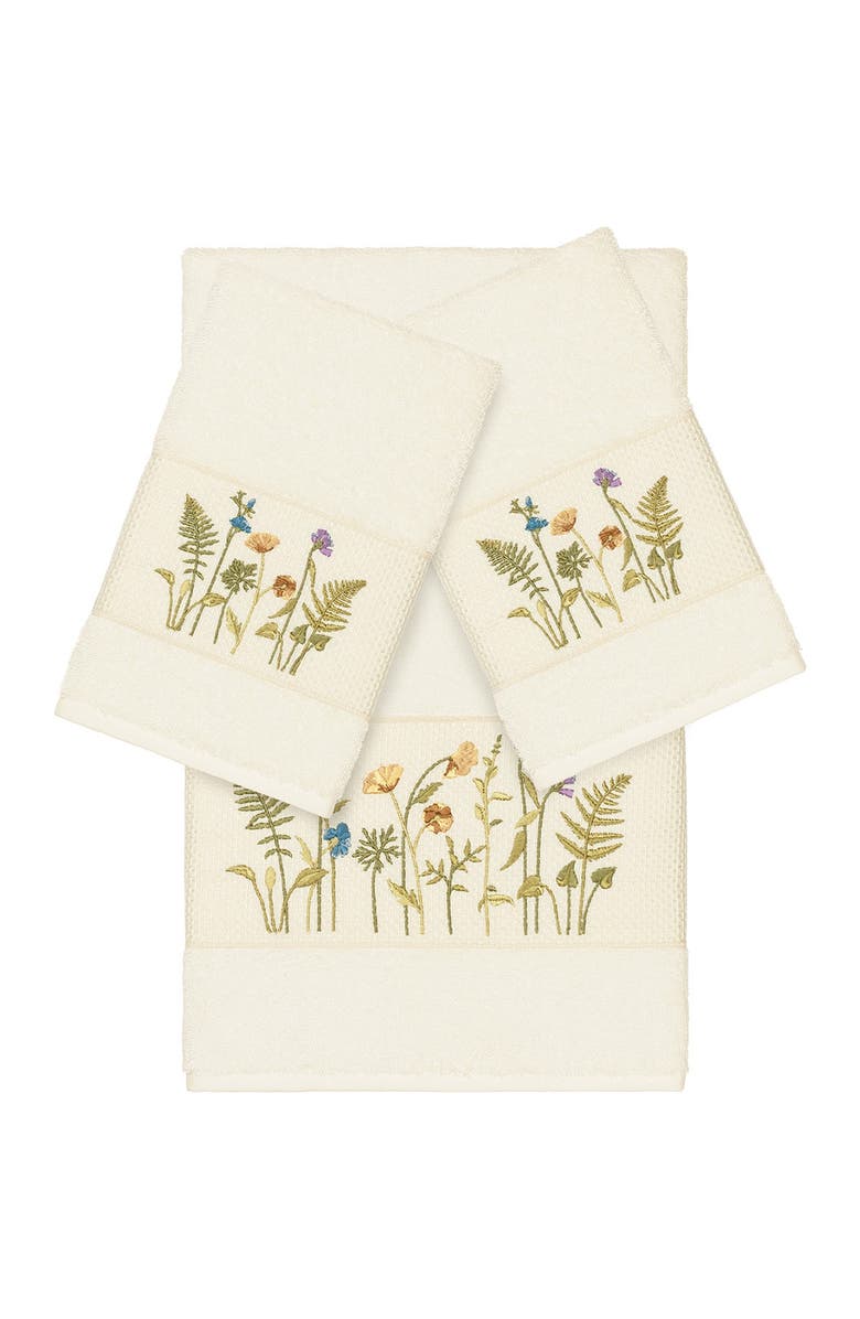 Linum Home Textiles Serenity 3-Piece Embellished Towel Set - Cream, Main, color, Cream