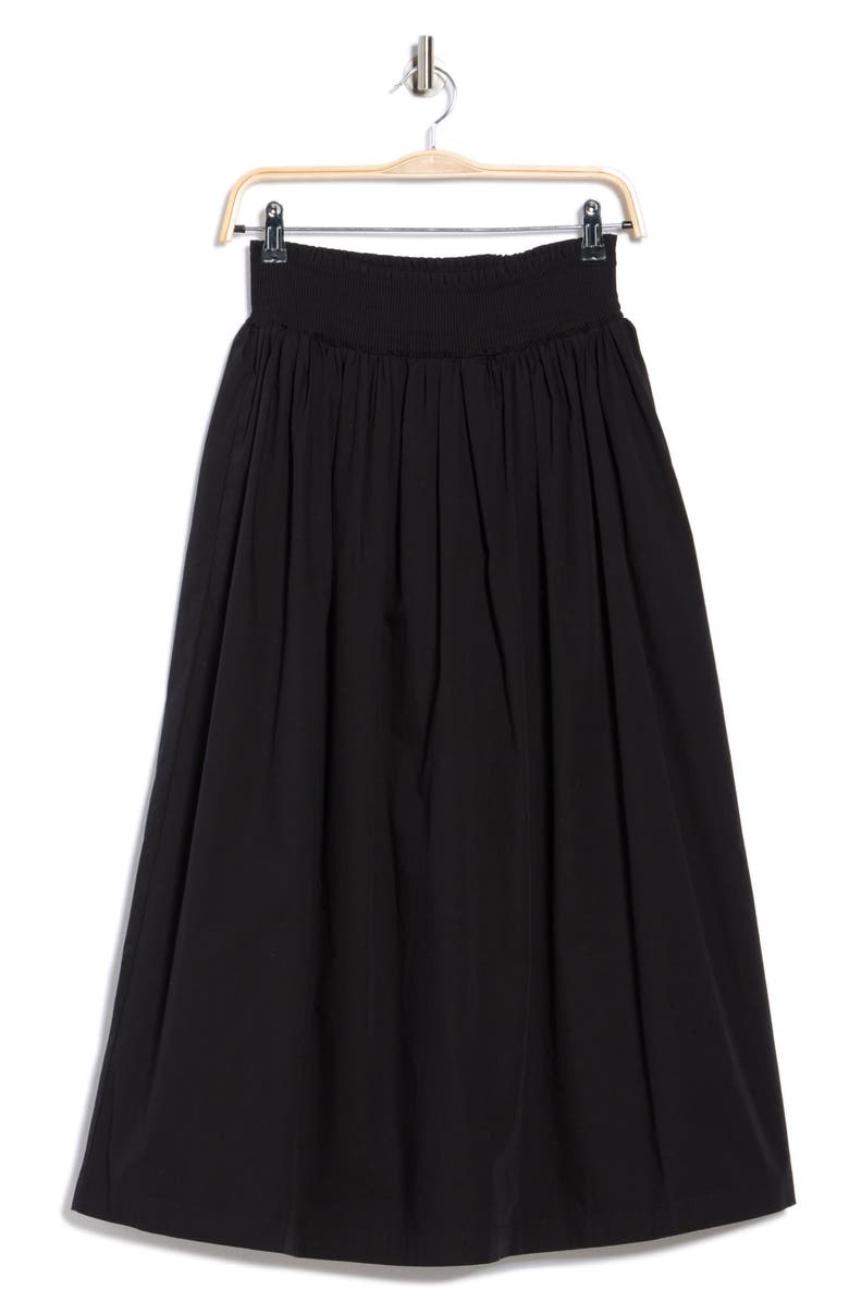 Calvin Klein Smocked Waist Cotton Poplin Skirt, Alternate, color,