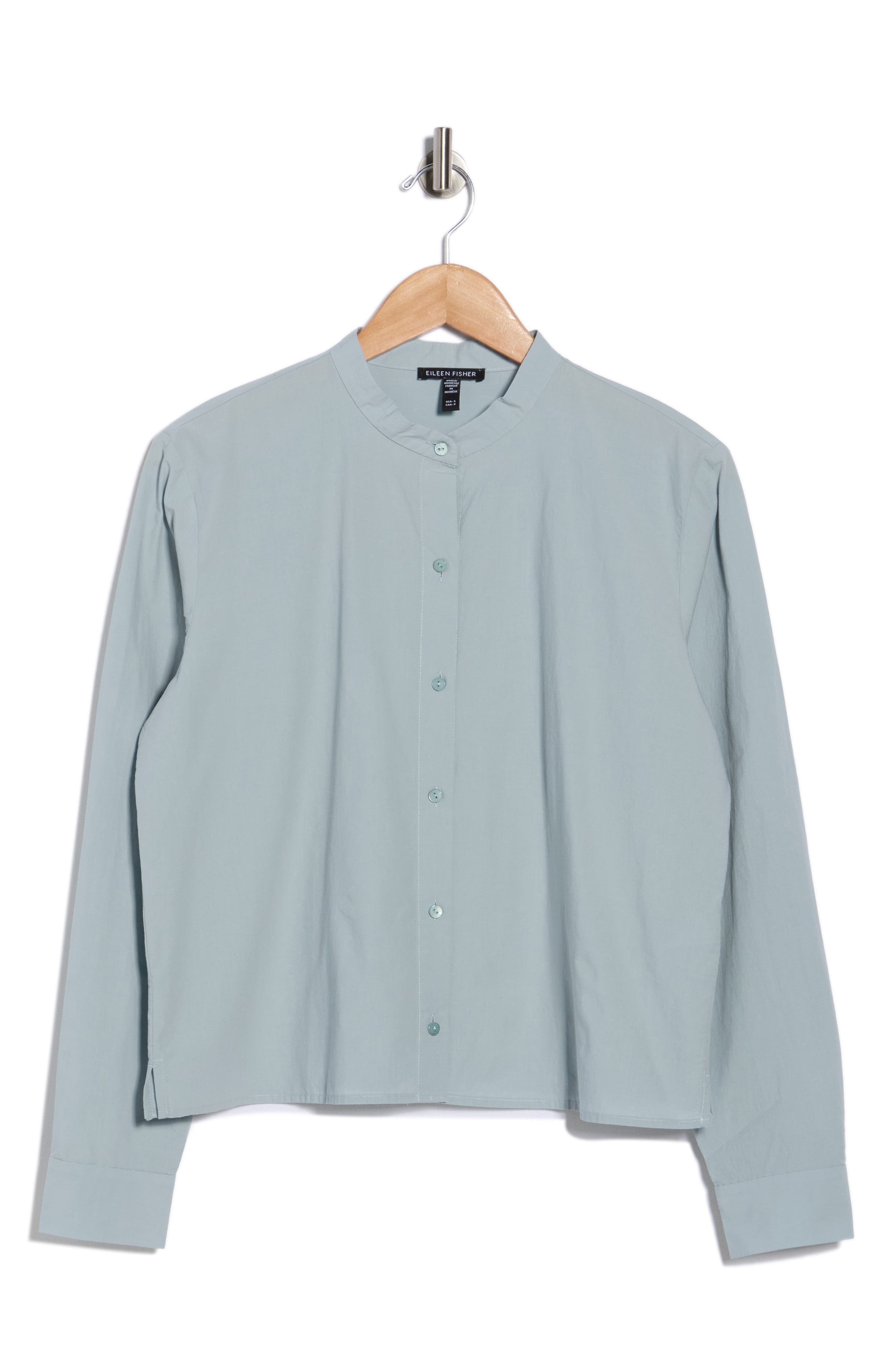 Eileen Fisher Mandarin Collar Button Up Shirt