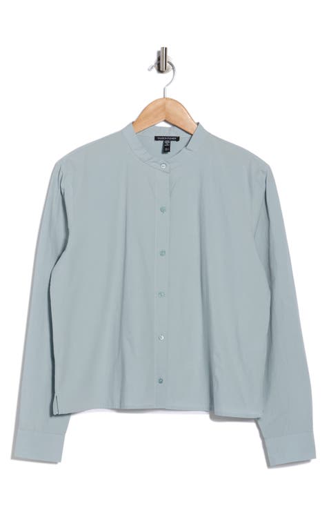 Mandarin Collar Button Up Shirt