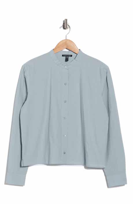 Eileen Fisher Mandarin Collar Button Up Shirt