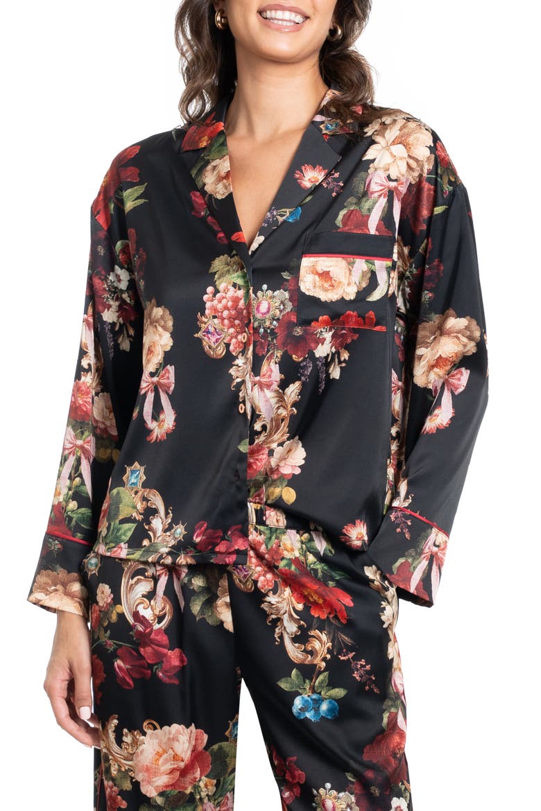 One Way Holiday Pajamas, Alternate, color, BLACK