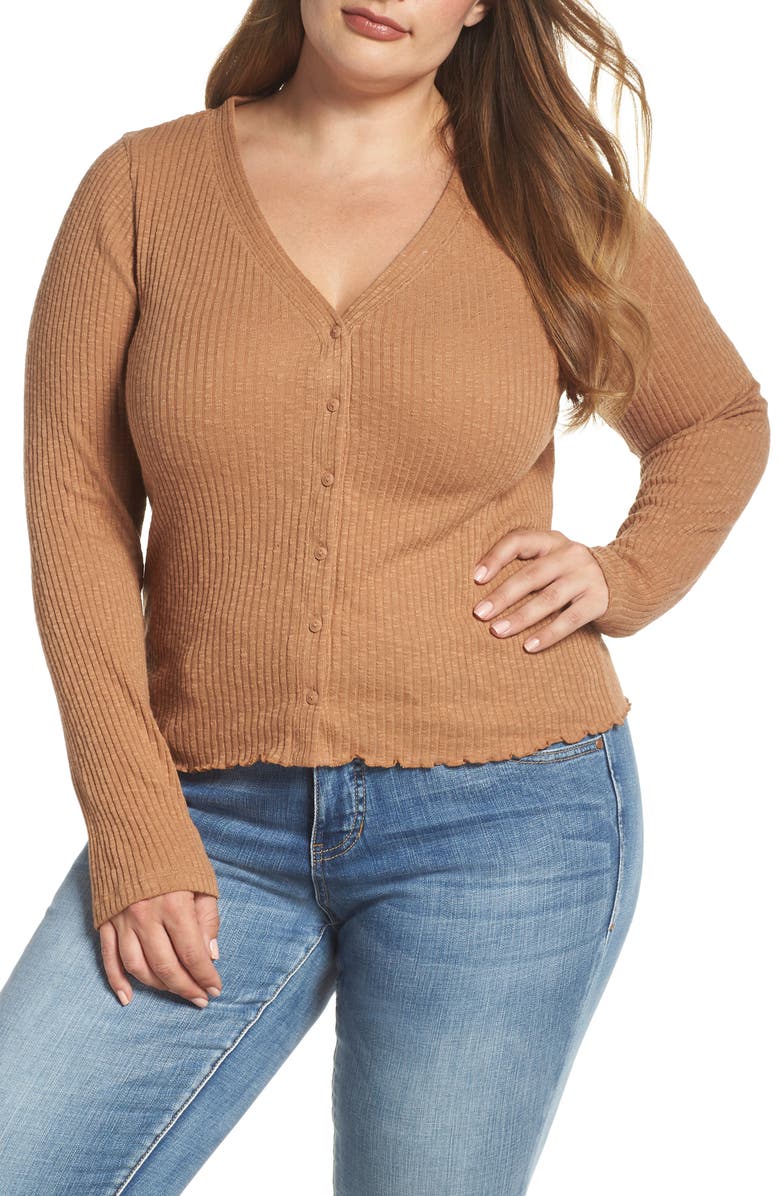 BP. Slim Long Sleeve Button Cardigan, Main, color,