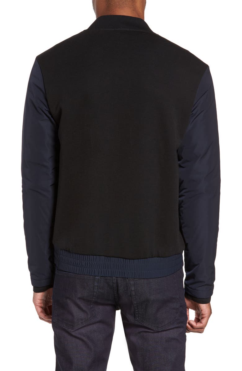 BOSS Skiles 06 Mixed Media Bomber Jacket, Alternate, color, 