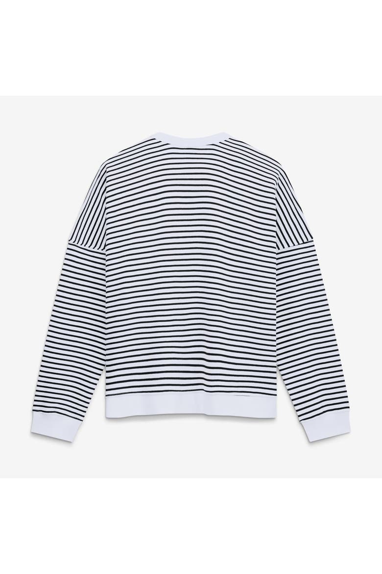 Women's Fanatics White/Black Philadelphia Eagles Striped Oversized French Terry Sweatshirt, Alternate, color, White
