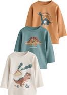 NEXT Kids' 3-Pack Dino Assorted T-Shirts