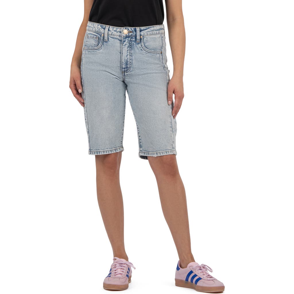 Kut From The Kloth Ashley High Waist Bermuda Shorts In Blue