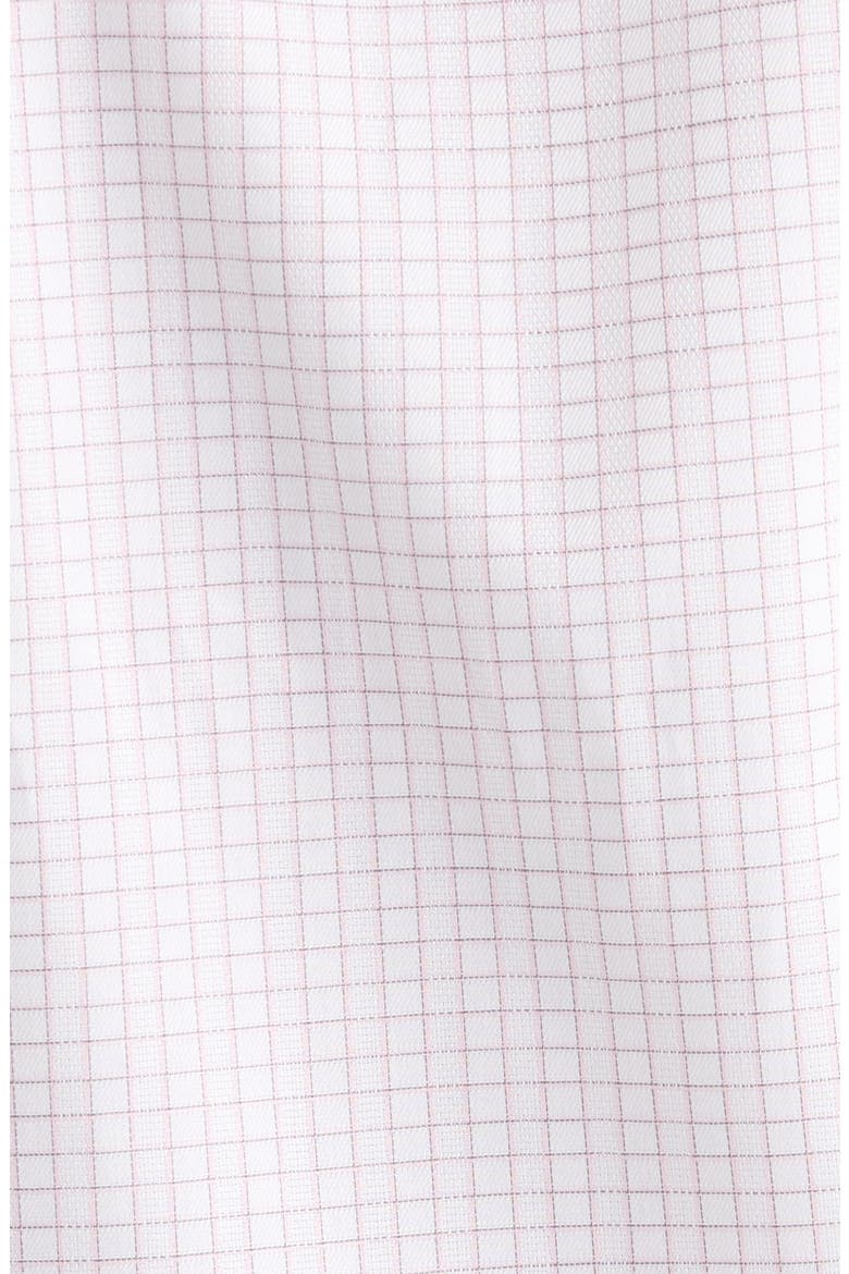 Trim Fit Check Non-Iron Cotton Dress Shirt, Alternate, color, PINK HIGHLIGHT GRID