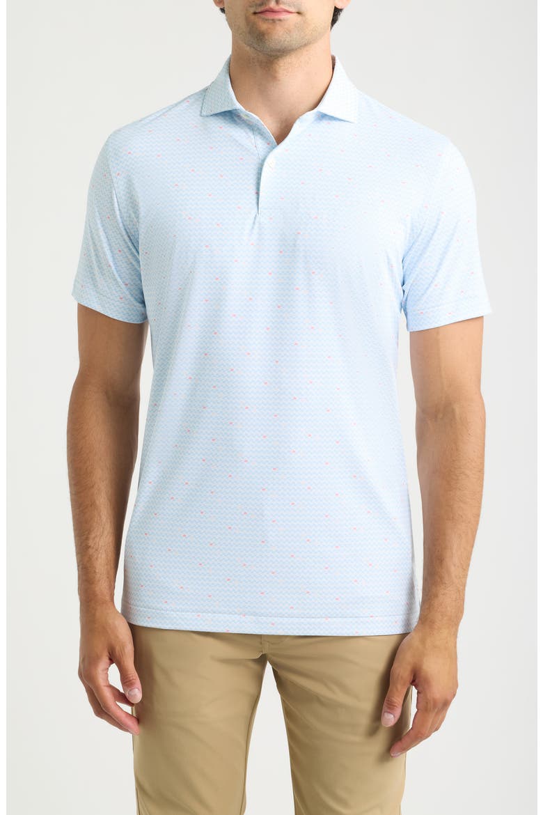 Gingko Crown Crafted Performance Jersey Golf Polo, Main, color, WHITE