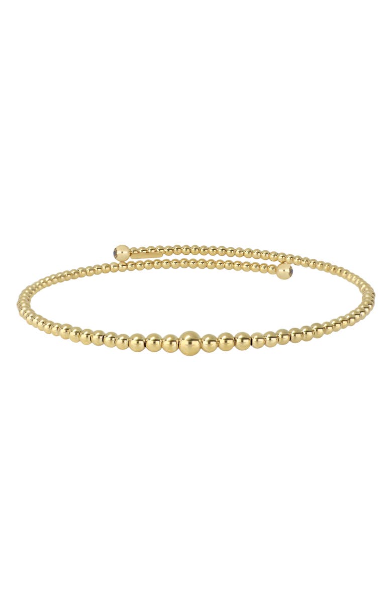 Bony Levy 14K Gold Graduated Beaded Bypass Wrap Bangle, Main, color, 14K Yellow Gold