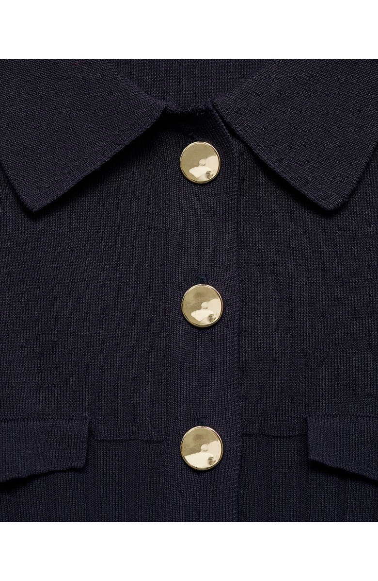 MANGO Fit & Flare Sweater Shirtdress, Alternate, color, Navy