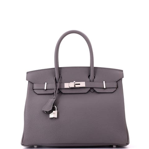 Birkin Handbag Grey Togo with Palladium Hardware 30