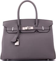 Pre-Owned Hermes Birkin Handbag Grey Togo with Palladium Hardware 30