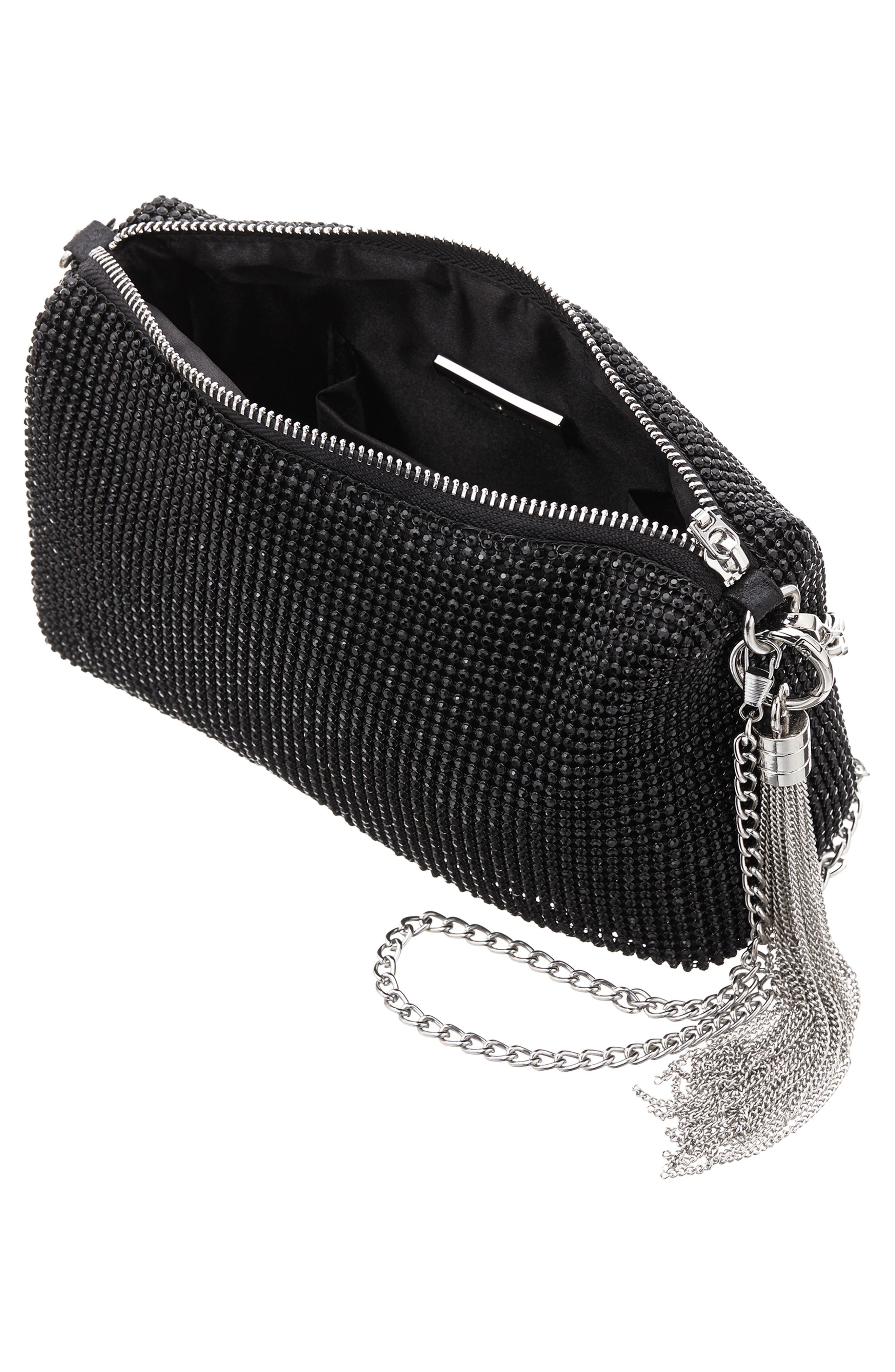 Nina Lorne Embellished Convertible Shoulder Bag, Alternate, color, Black