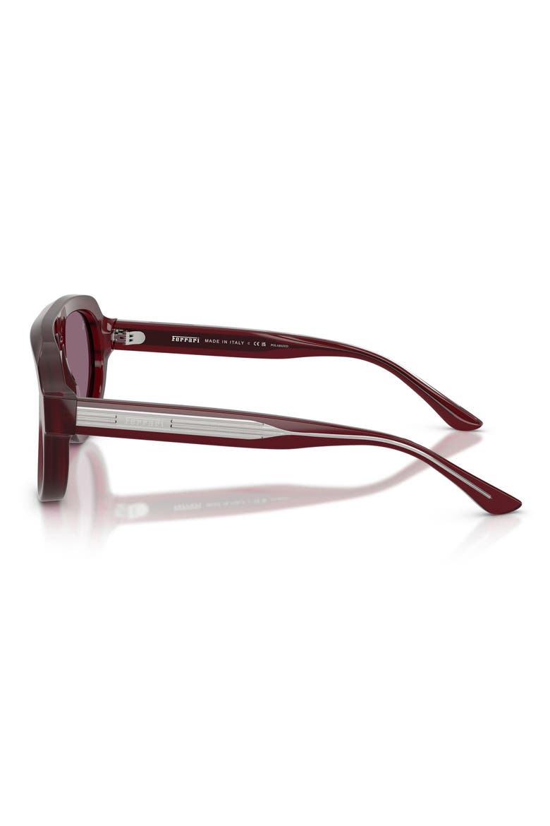 56mm Polarized Mirrored Pilot Sunglasses, Alternate, color, OPAL RED / POLAR VIOLET GOLD