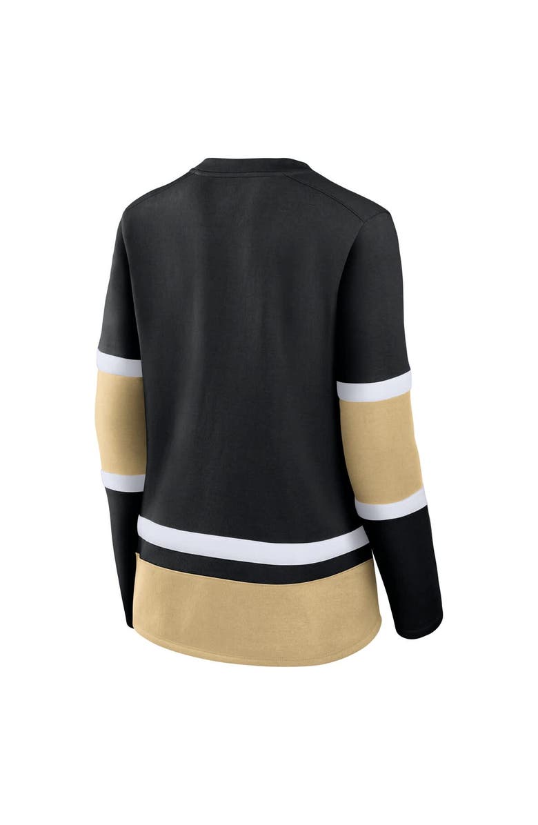 FANATICS Women's Fanatics Black Vegas Golden Knights Prime Time Lace-Up Long Sleeve T-Shirt, Alternate, color, 