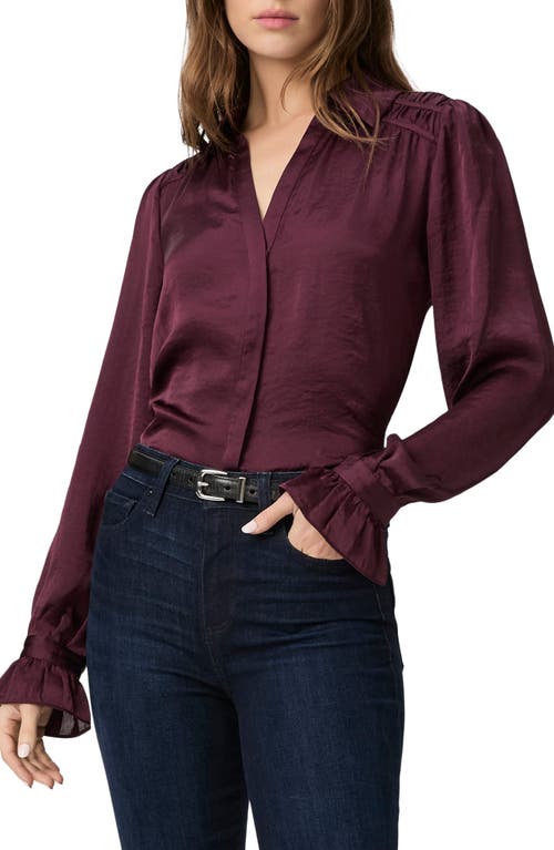 PAIGE Yessica Button-Up Top in Black Cherry 