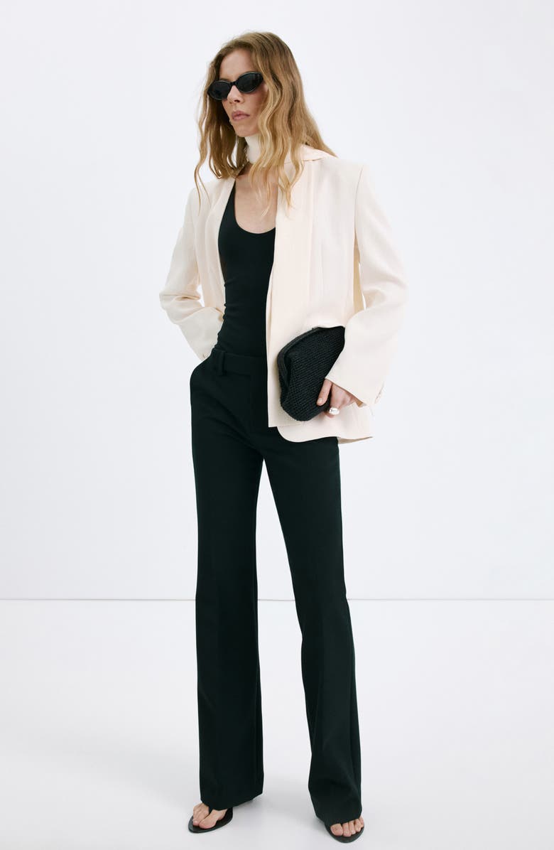 MANGO American New York Collarless Tie Waist Jacket with Scarf, Alternate, color, Ecru