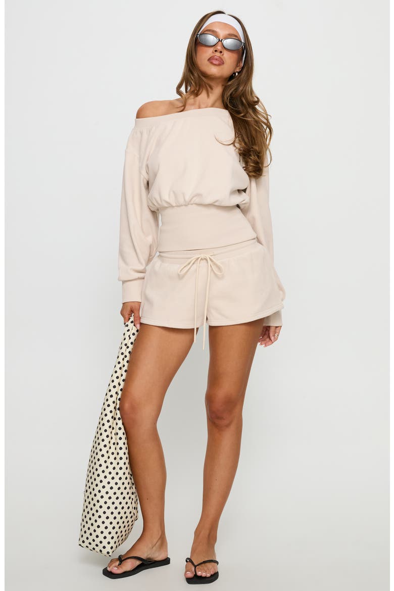Cassey Off the Shoulder Slouchy Sweatshirt, Alternate, color, CREAM