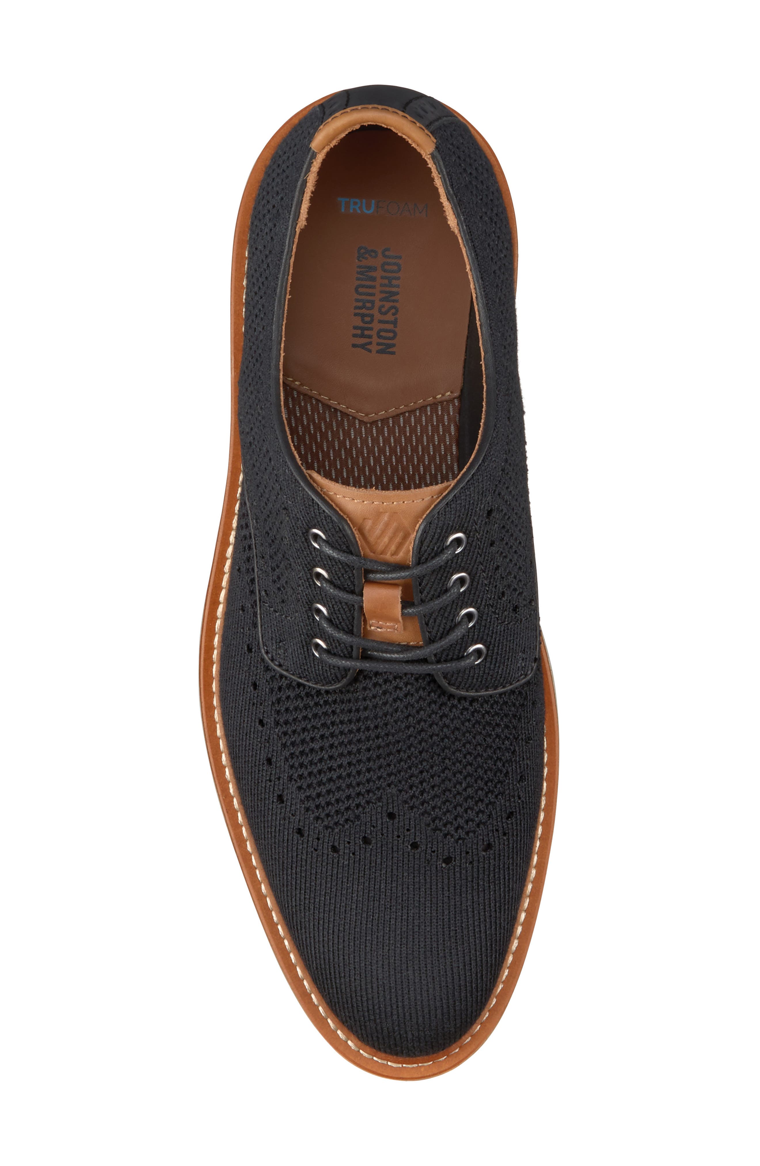 Johnston & Murphy Upton Knit Wingtip, Alternate, color, Black