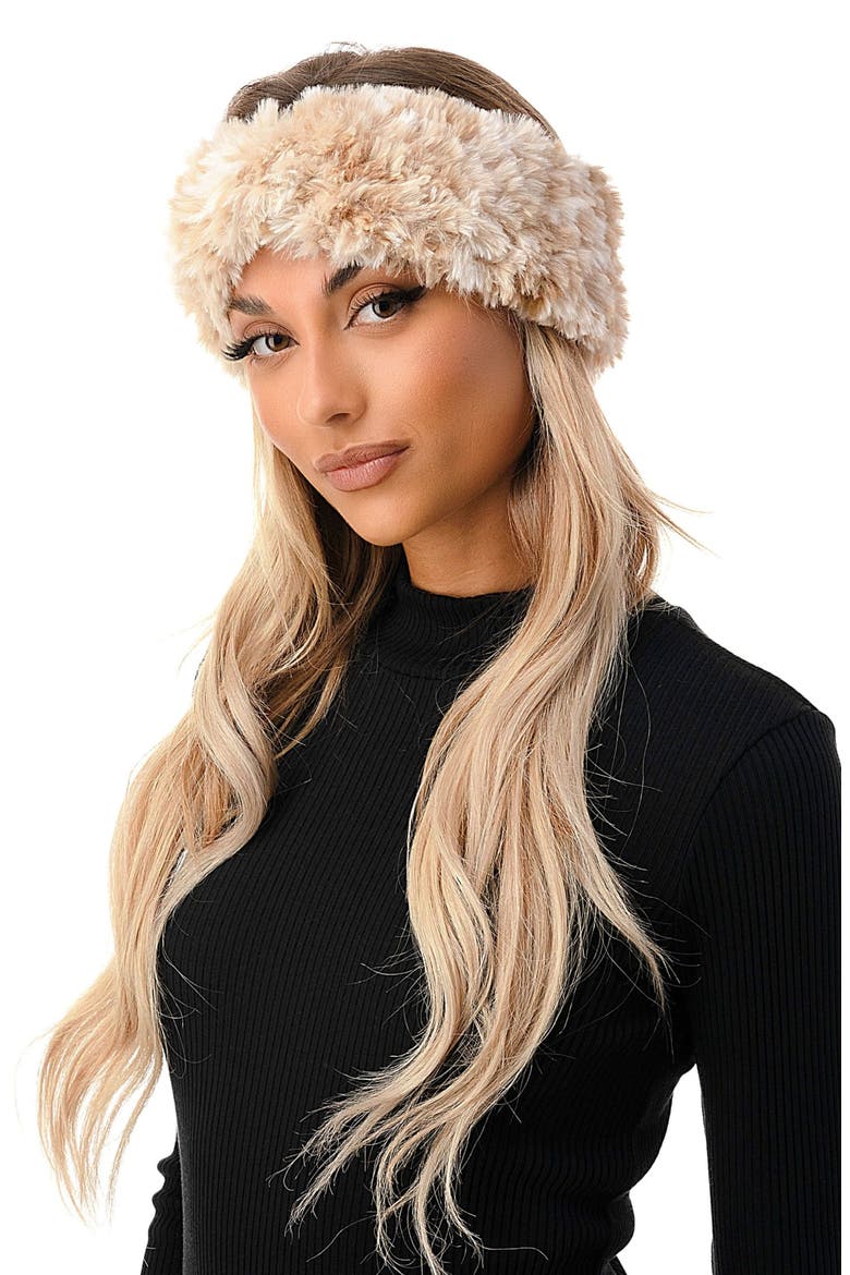 Faux Fur Headband, Alternate, color, TAUPE