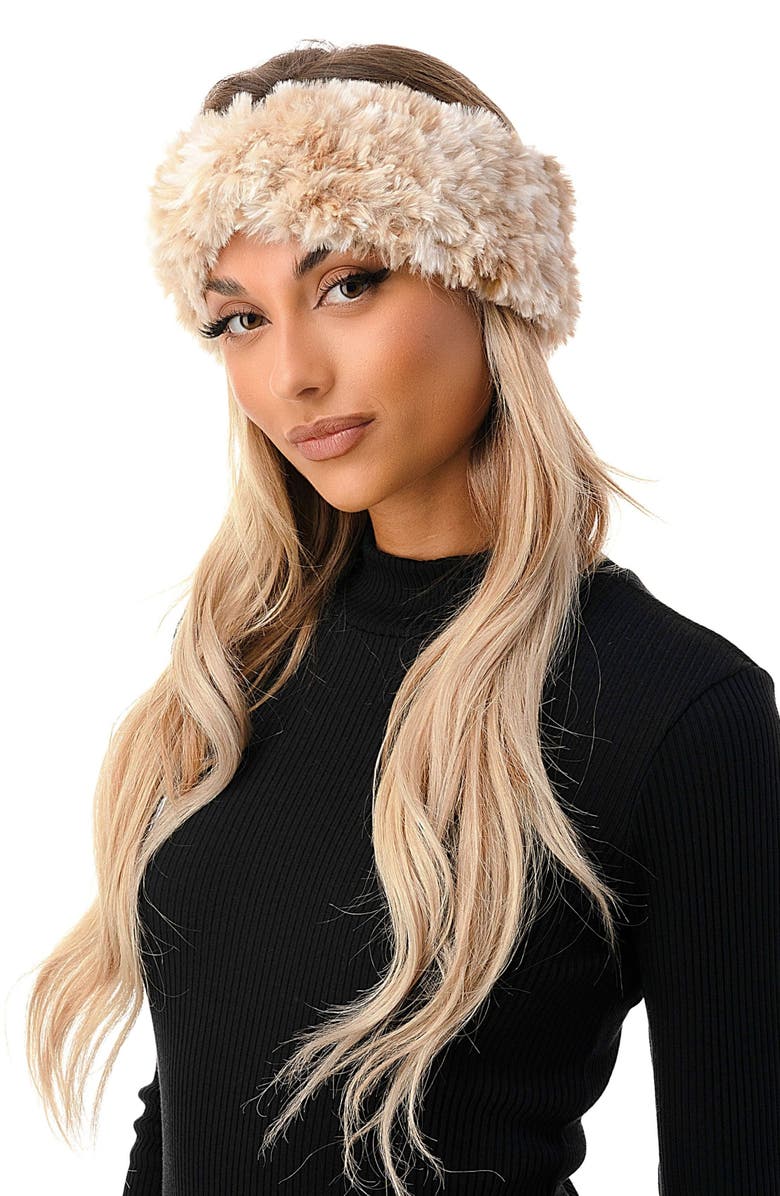 MARCUS ADLER Faux Fur Headband, Alternate, color, Taupe