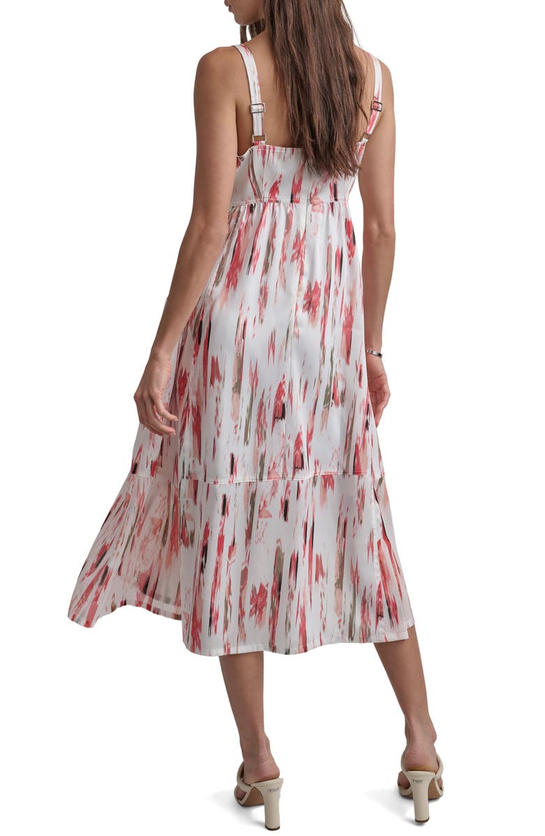 DKNY Abstract Print Midi Dress, Alternate, color,