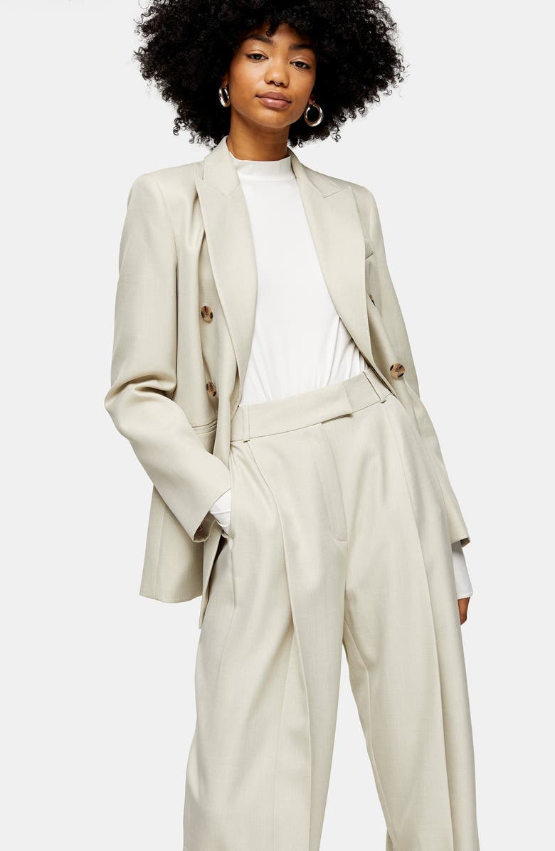 Topshop Andy Wide Leg Suit Trousers, Alternate, color,