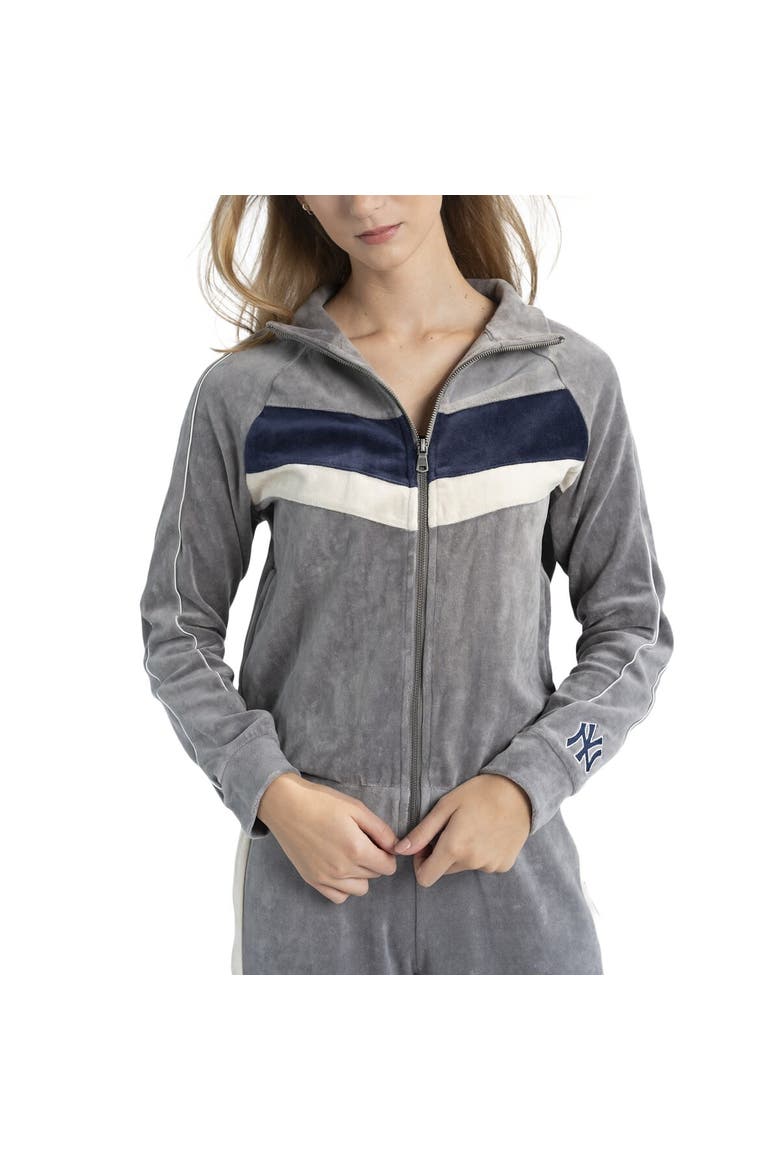 Women's Lusso Gray New York Yankees Nixie Raglan Full-Zip Jacket, Main, color, Gray