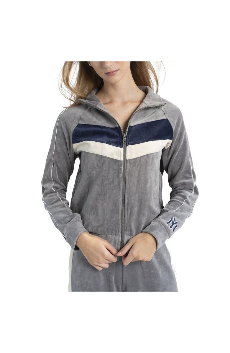 LUSSO Women's Lusso Gray New York Yankees Nixie Raglan Full-Zip Jacket, Main, color, Gray