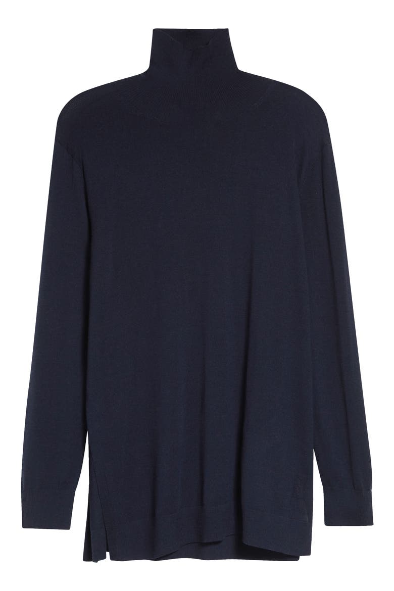 Merino Wool Stand Collar Sweater, Alternate, color, INK