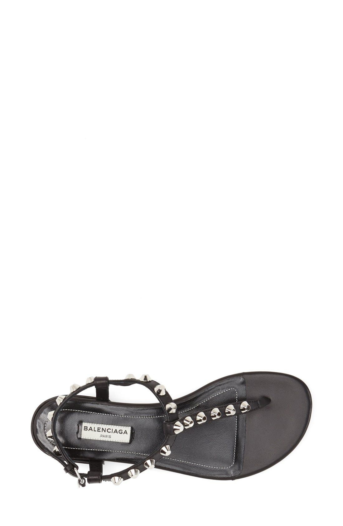 Balenciaga Studded Leather Thong Sandal, Alternate, color, 