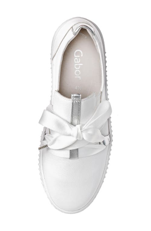 Gabor Bow Sneaker In White